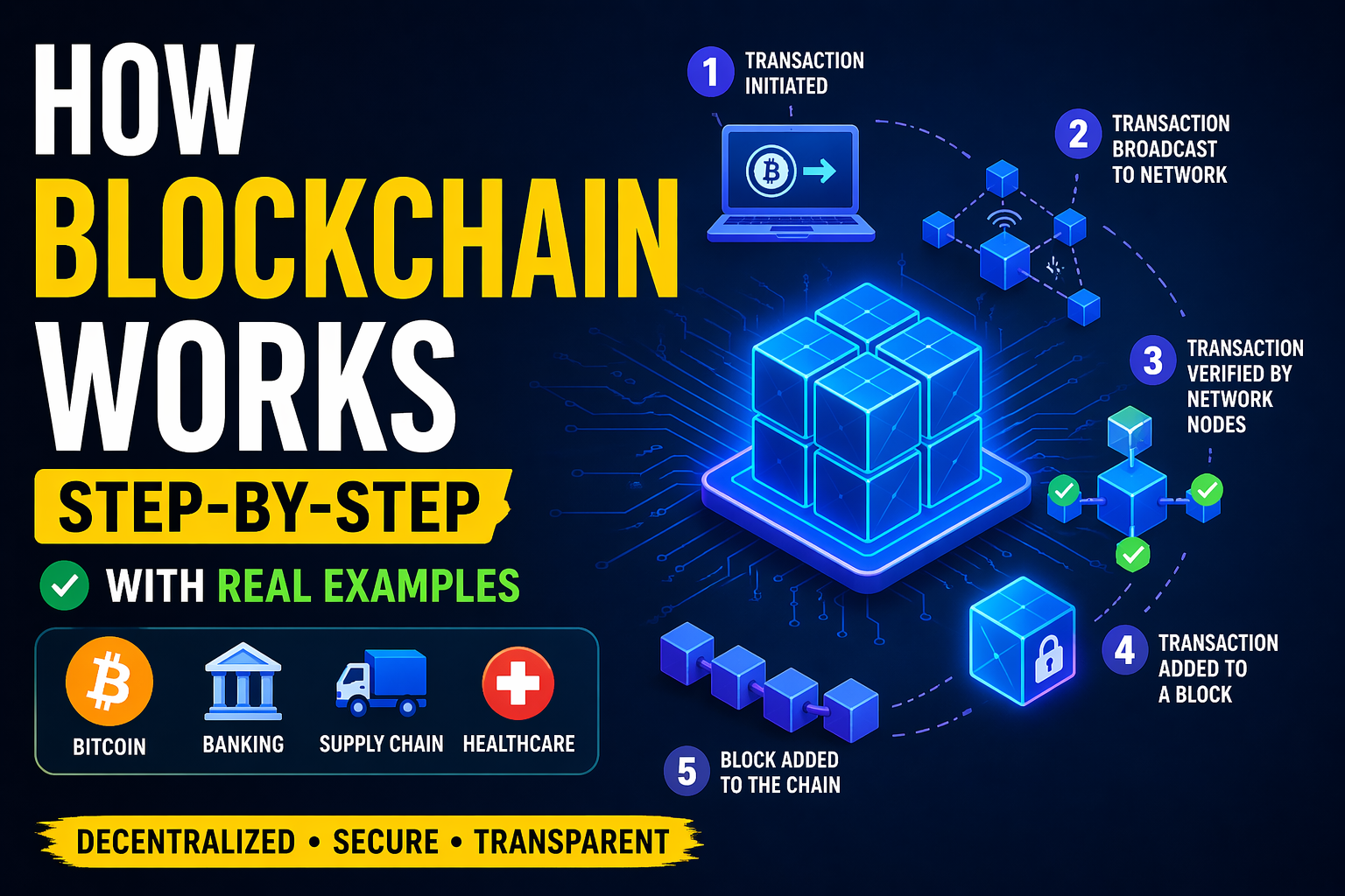 How Blockchain Works Step-by-Step (With Real Examples)